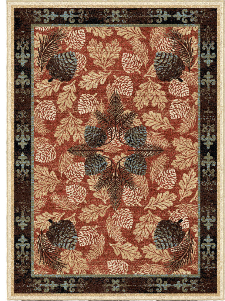 Baton Rouge Lodge Area Rug, Brick, 5'3"x7'3"