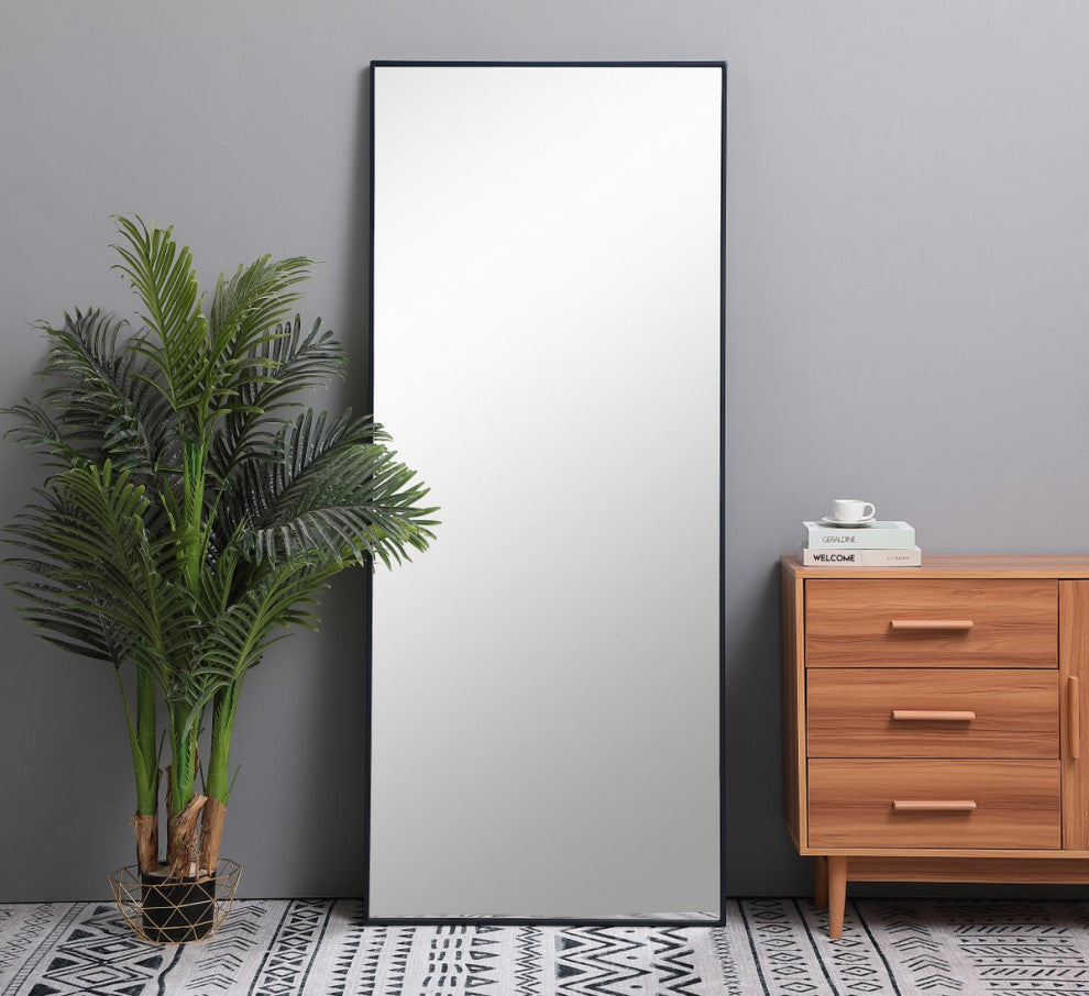 Elegant Decor MR4084BL Metal Frame Rectangle Mirror, 30"x72", Blue