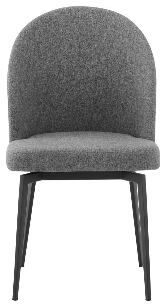 Sunny Swivel Gray Fabric and Metal Dining Room Chairs, Set of 2