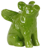 Ceramic Figurine, Gloss Green