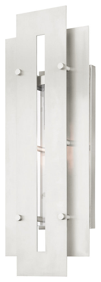 Livex Lighting Utrecht 1 Light Brushed Nickel Large Outdoor Wall Lantern