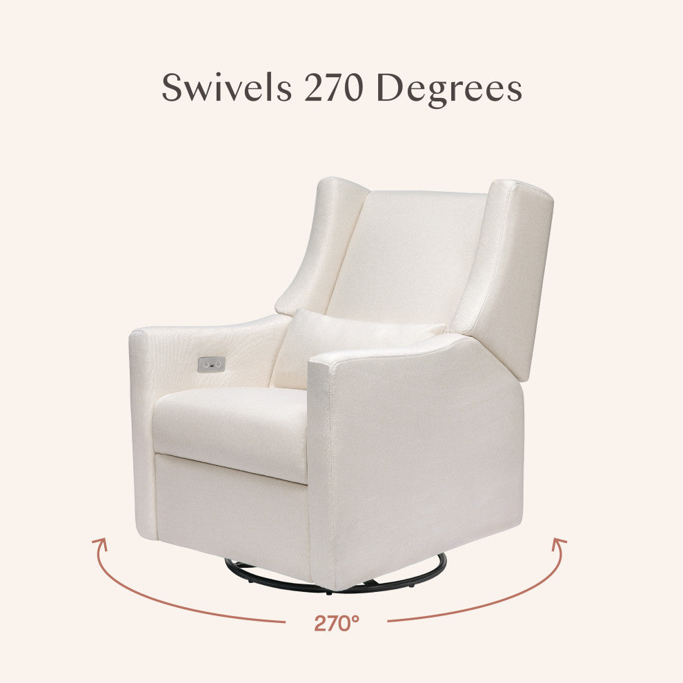 Kiwi Electronic Recliner and Swivel Glider With USB port, Performance Cream Eco-Weave