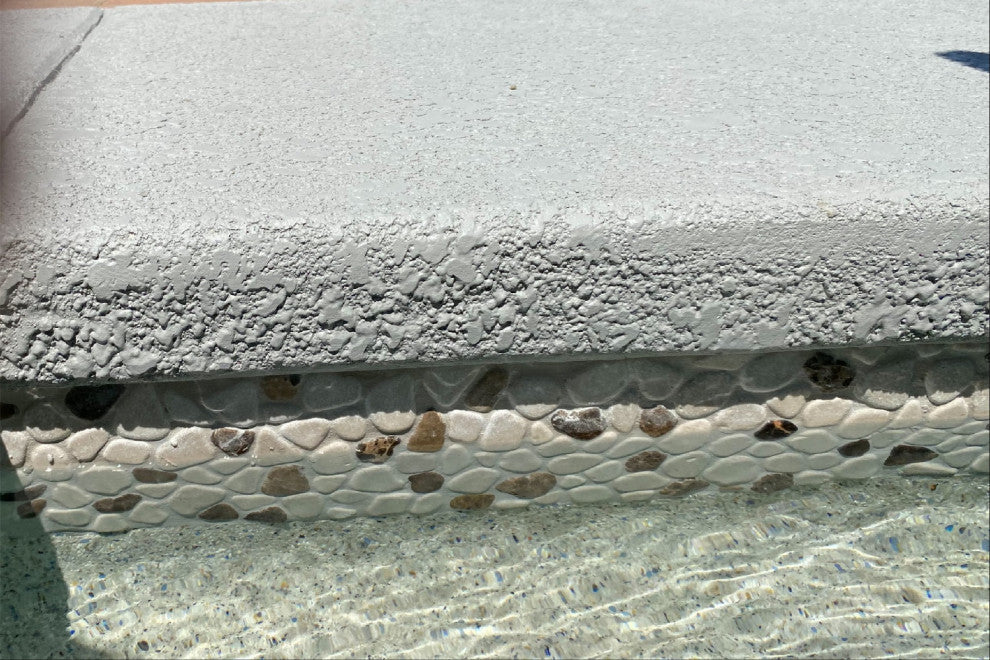 Anti Slip Shower Floor Emperador Beige Marble Pebblestone Tile Tumbled, 1 sheet
