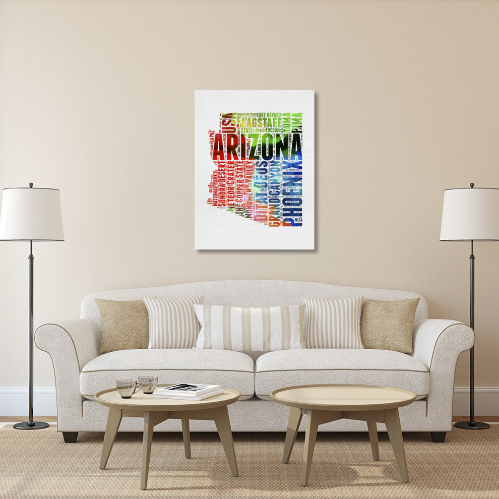 "Arizona Watercolor Word Cloud" Fine Art Print