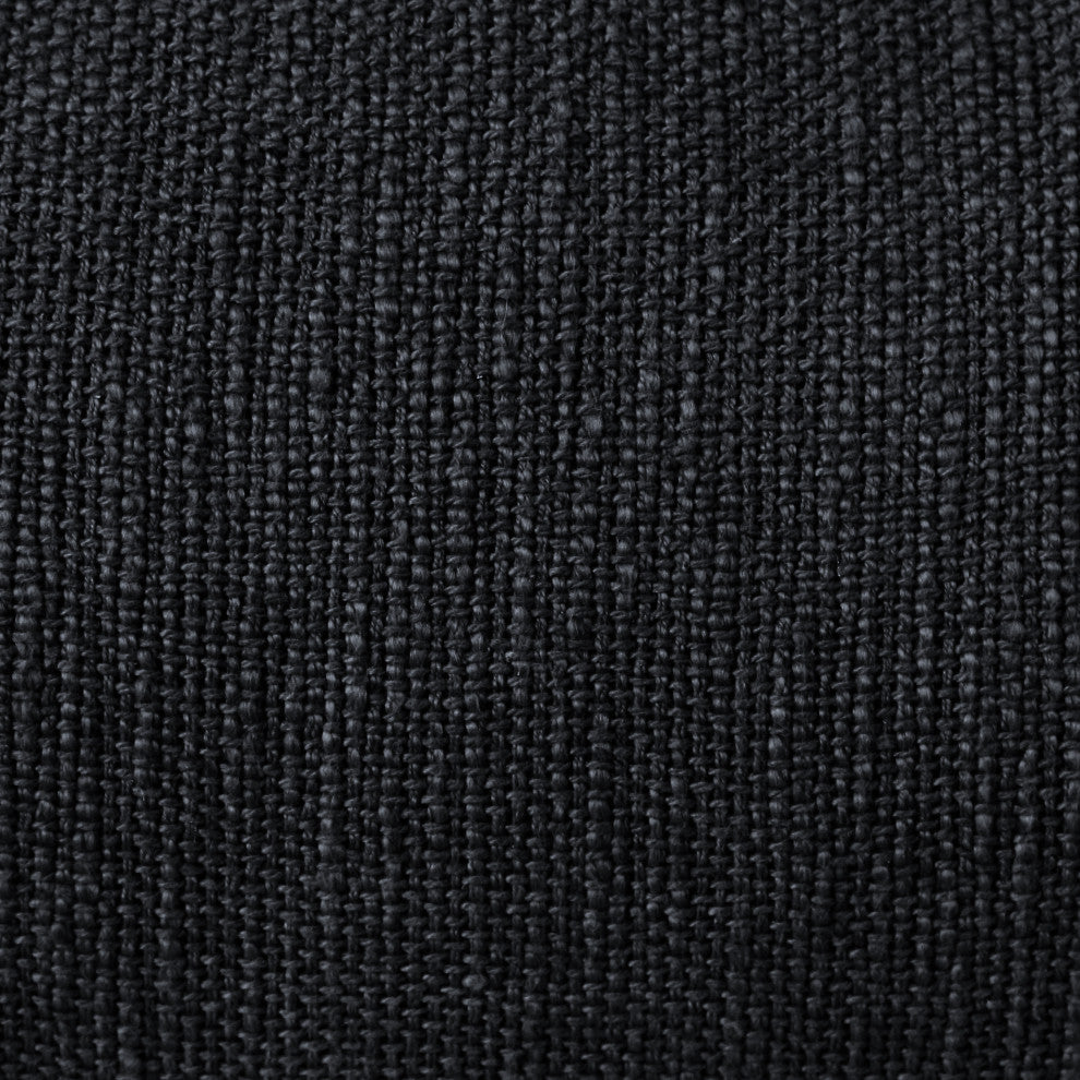 Ox Bay Handwoven Black Distressed Organic Cotton Pillow Cover, 14"x36"