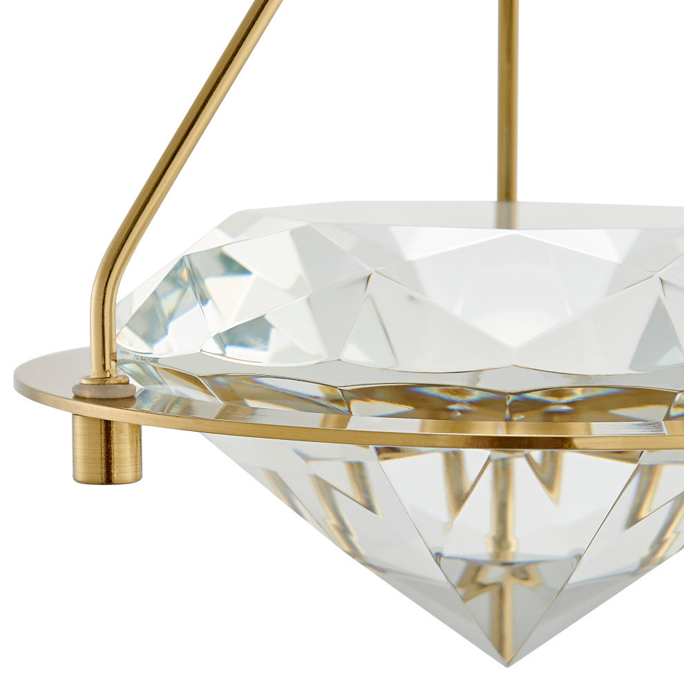Hollywood Diamond Dimmable LED Light Gold Pendant