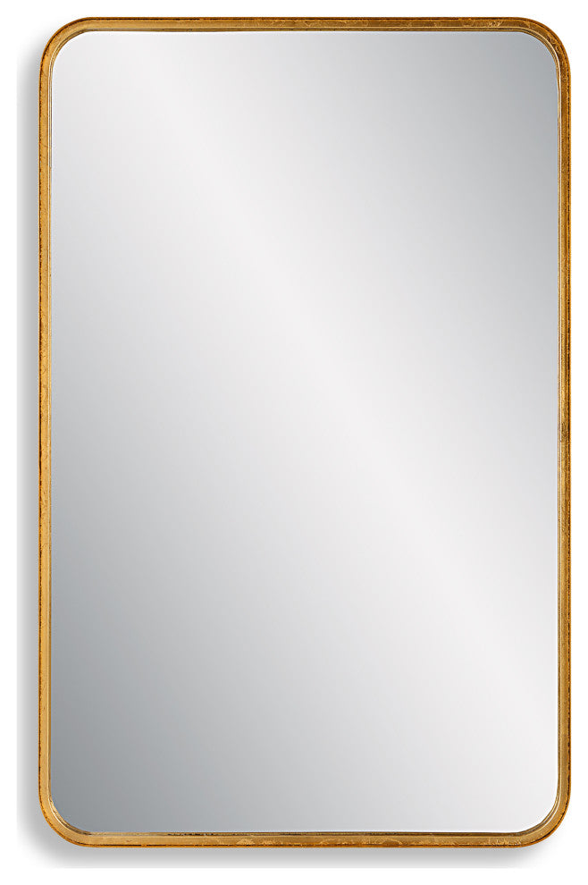 38" Industrial Gold Metal Mirror