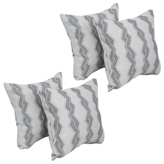 17" Jacquard Throw Pillows With Inserts, Set of 4, Zae Granit