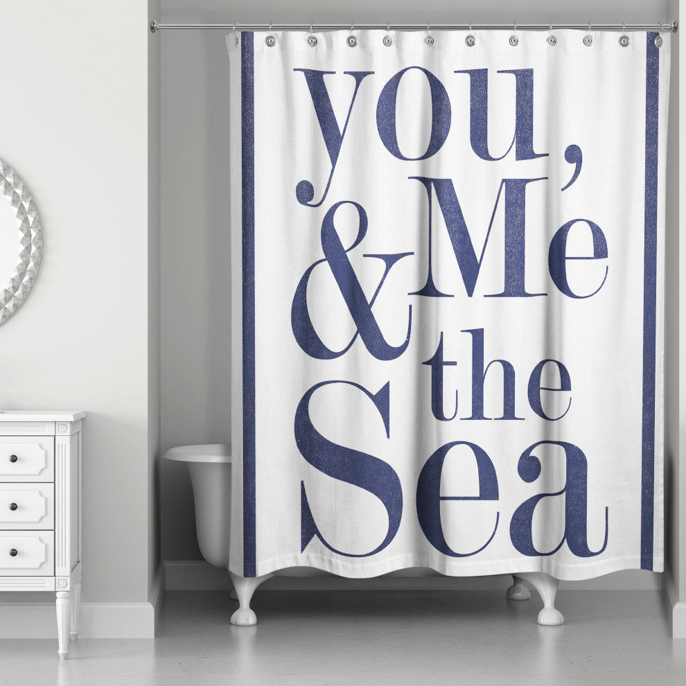 You, Me & the Sea 71x74 Shower Curtain