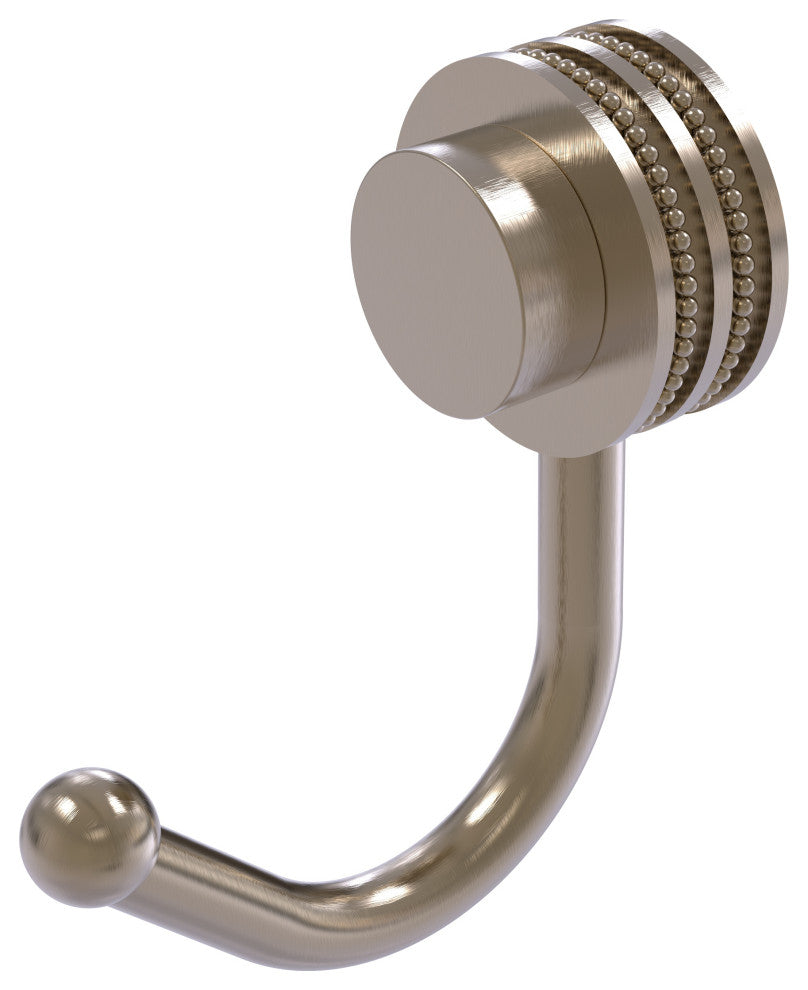 Venus Robe Hook With Dotted Accents, Antique Pewter