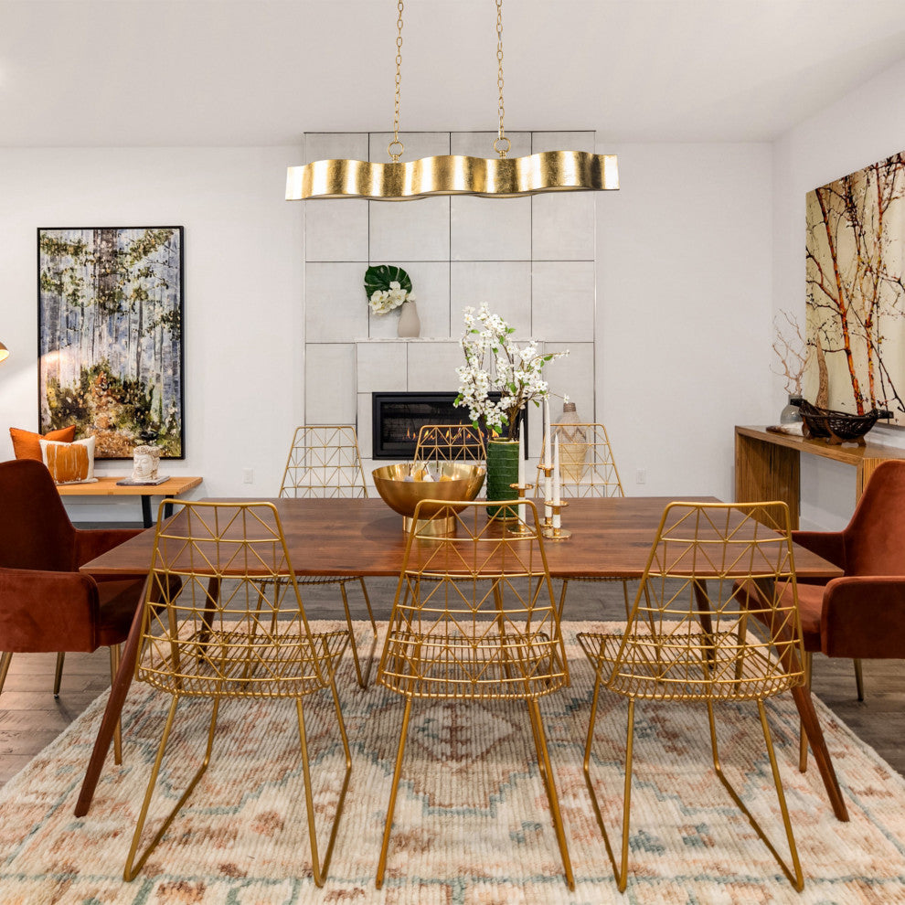 5-Light Gold Adjustable Chain Modern Pendant Light