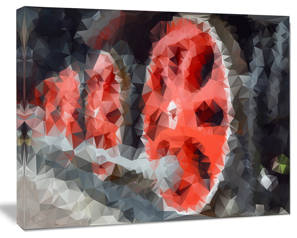 Red Wheels of Old Steam Train, Abstract Canvas Art Print, 20x12