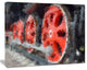 Red Wheels of Old Steam Train, Abstract Canvas Art Print, 20x12