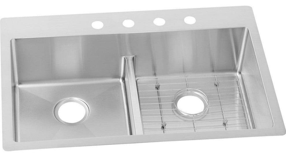 ECTSRA33229TBG1 Crosstown Stainless Steel 33" Sink Kit with Aqua Divide 1 Hole