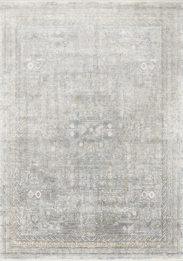 Viscose Acrylic Gemma Area Rug by Loloi, Silver/Multi, 2'8"x10'