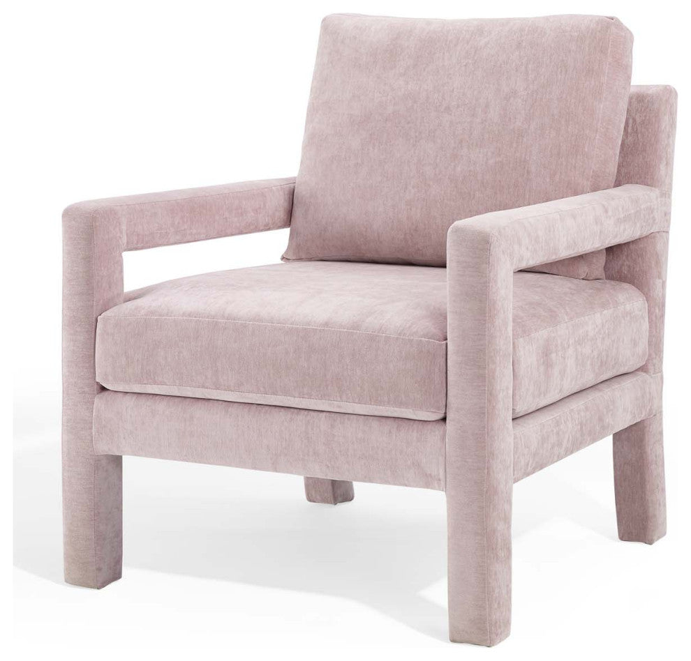 Armchair Accent Chair, Velvet, Pink, Modern, Living Lounge Hotel Hospitality