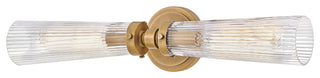 Hinkley Jude 24" Two Light Bath Vanity, Heritage Brass + Clear Fluted Glass