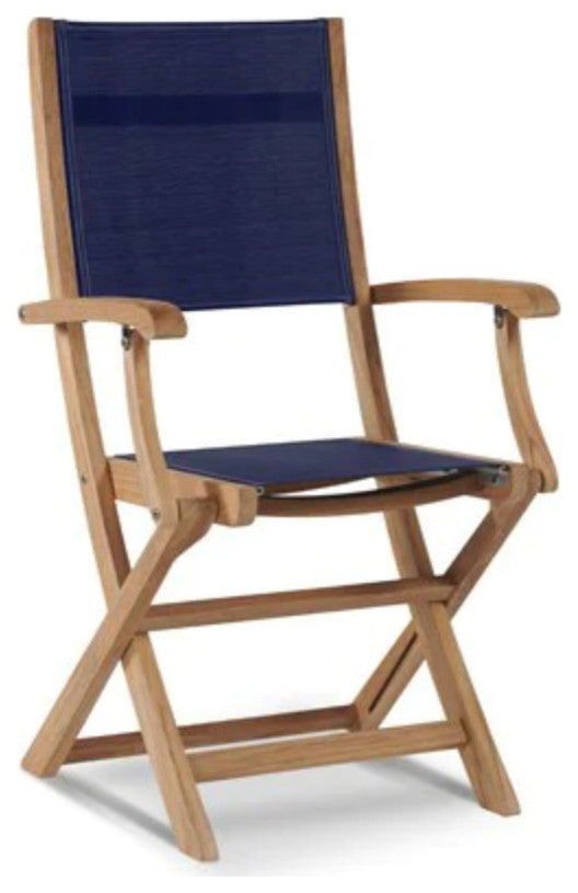 Stella Teak Outdoor Folding Armchair in Blue