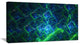 Green Blue Electric Lightning, Abstract Art on Canvas, 32x16