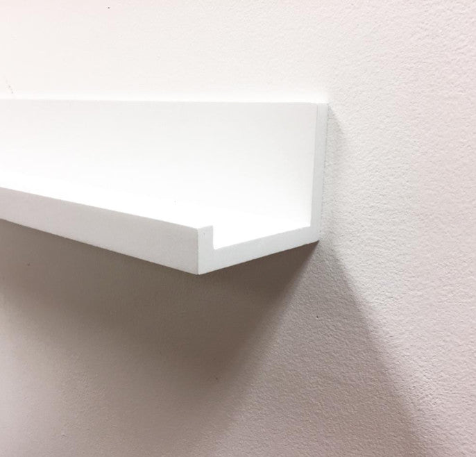 InPlace Picture Ledge Shelf, White, 72"x4"x3.5"