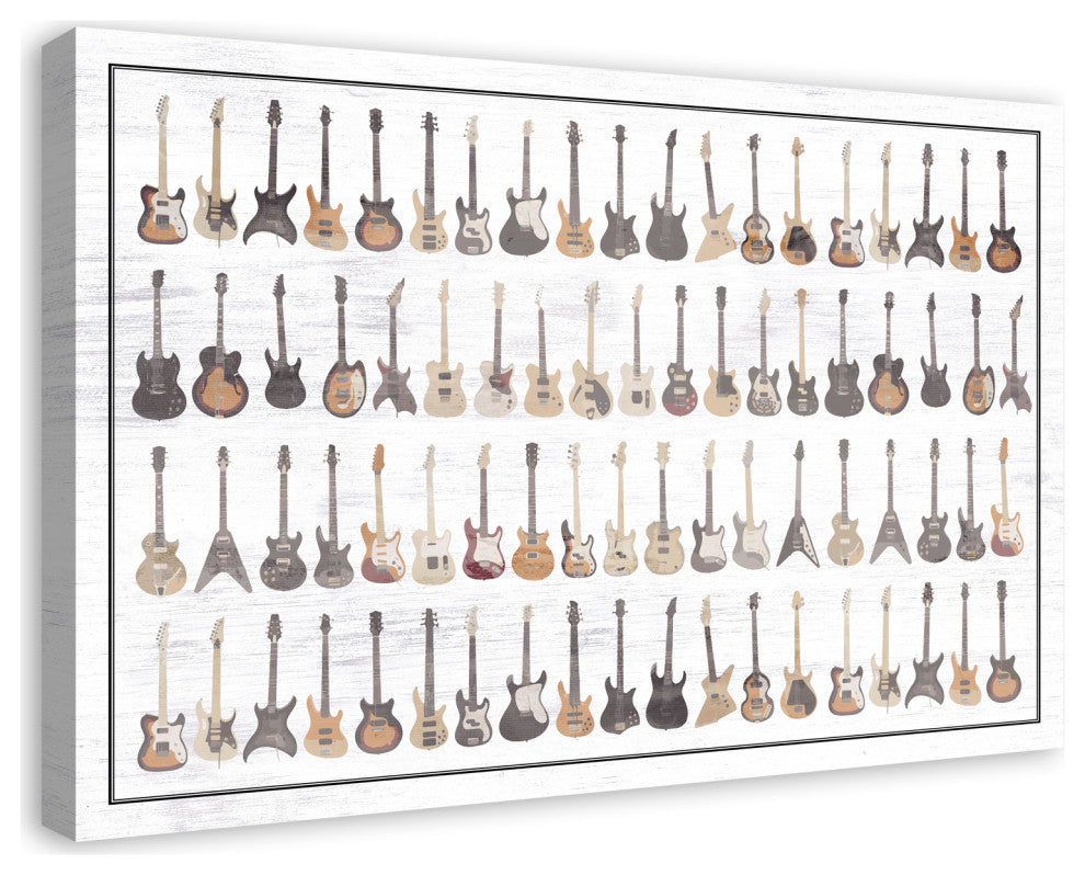Guitars Montage II 24x36 Canvas Wall Art