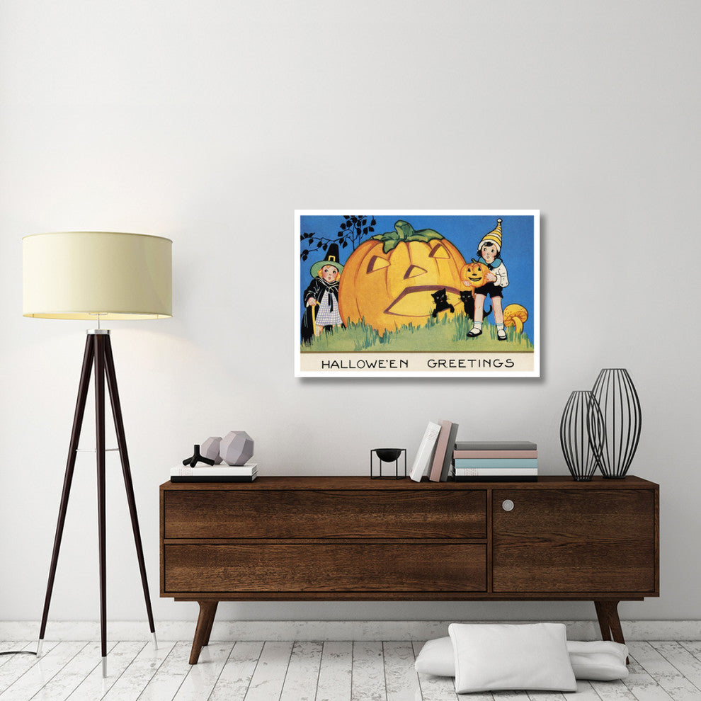 "Hallowe'en Greetings" Digital Paper Print by Halloween, 42"x29"