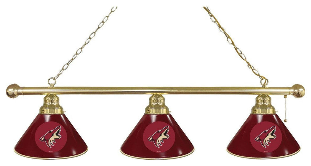Holland Arizona Coyotes 3-Shade Billiard Light - Brass Fixture