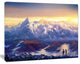 Winter Mountains with Tourists, Landscape Canvas Wall Art, 40"x30"