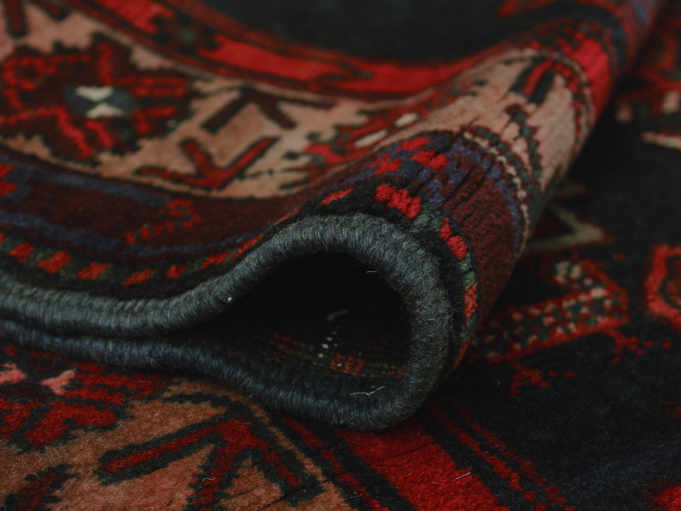 Semi Antique Alexina Rust/Navy Runner, 3'5x8'2