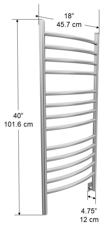 Ancona Svelte Hardwired Towel Warmer, Brushed Stainless Steel