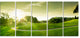 Green Valley Panorama, Landscape Canvas Art Print, 60"x28", 5 Panels