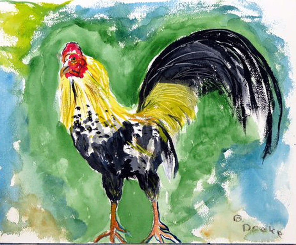 Betsy Drake Bantam Rooster Outdoor Wall Hanging 24x30