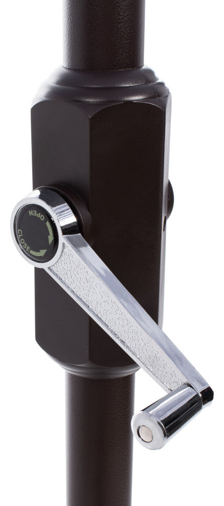 Safavieh Elegant Valance 9' Auto Tilt Umbrella, White/Navy