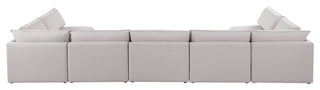 Mackenzie Linen Textured Fabric 7-Piece Modular U-Shaped Sectional, Beige