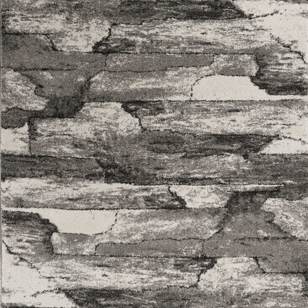 3' X 5' Grey Abstract Design Area Rug
