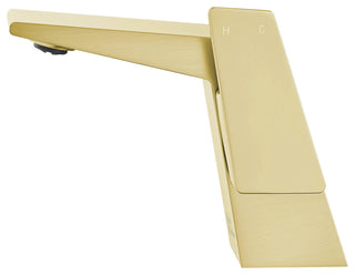Carre Single Hole Single Handle Bathroom Faucet, Brushed Gold