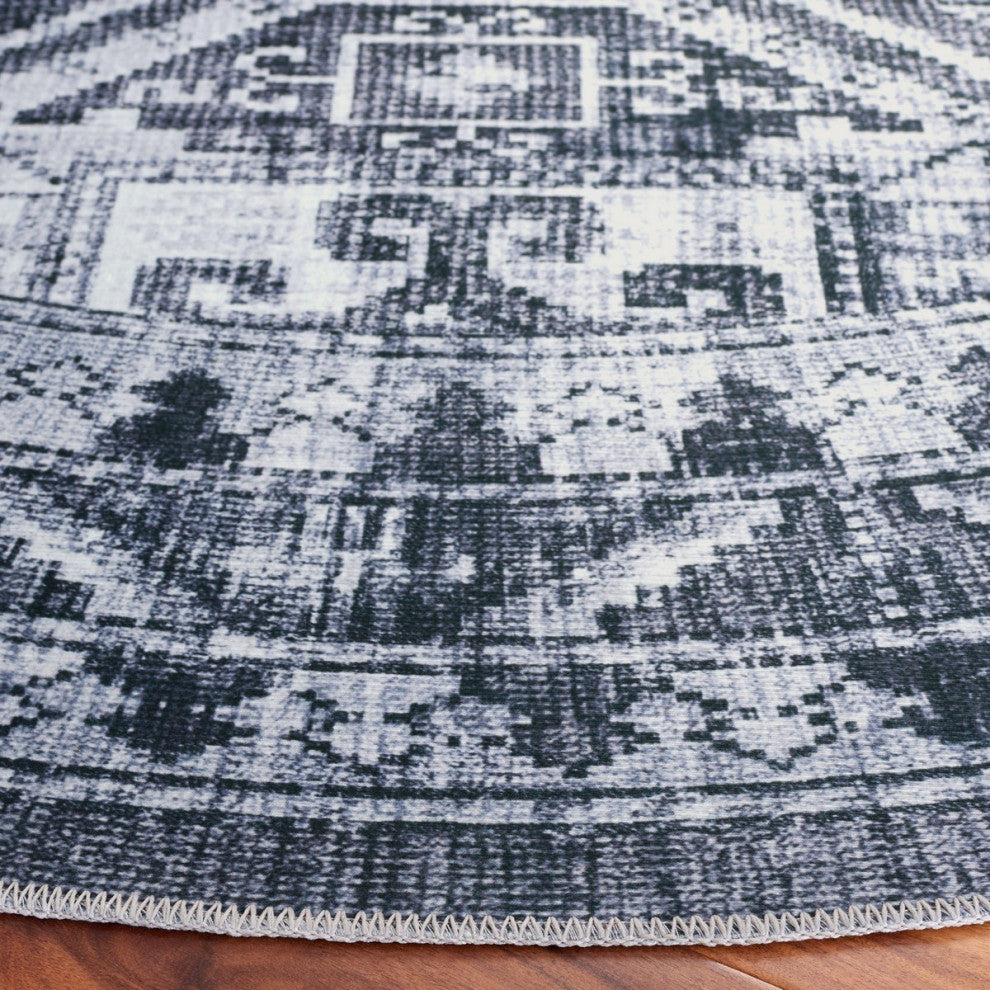 Safavieh Arizona Machine-Washable Collection ARZ108 Rug, Grey Green/Ivory, 6' Round