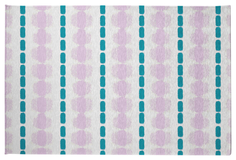 Watercolor Stripe Spring Chenille Rug, Purple-Blue, 2'x3'