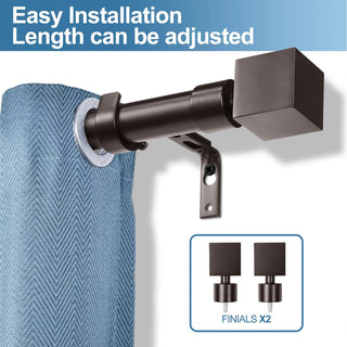 1" Wright Adjustable Curtain Rod, Bronze, 48"-84"