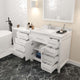 Caroline Parkway 57" Bath Vanity, White With Marble Quartz Top