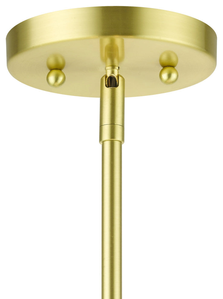 Livex Lighting 50874 Meridian 4 Light 18"W Drum Chandelier - Satin Brass
