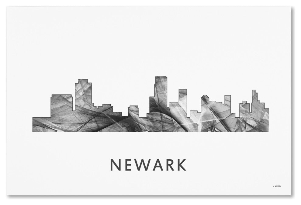 Marlene Watson 'Newark New Jersey Skyline' Canvas Art, 24x16
