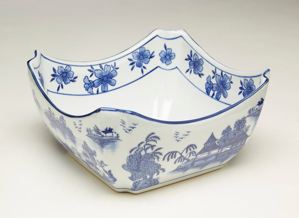 Square Blue and White Bowl