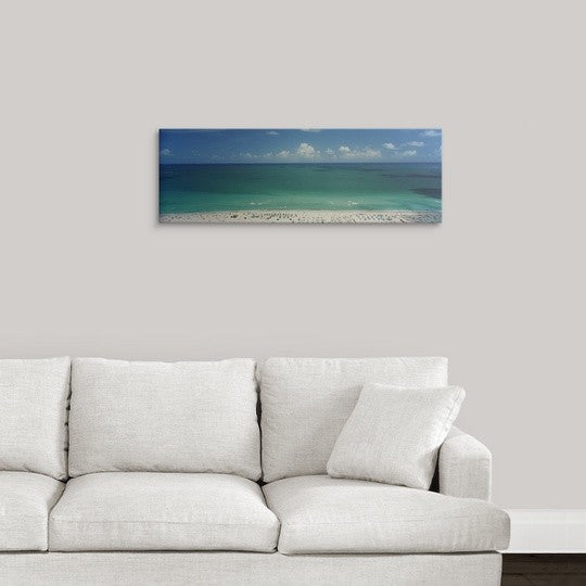 "Beach, South Beach, Miami Beach, Florida" Canvas Art, 36"x12"x1.25"