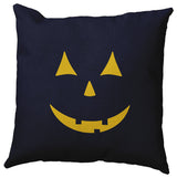 Halloween JackoLantern Indoor/Outdoor Throw Pillow, Navy, 20"x20"
