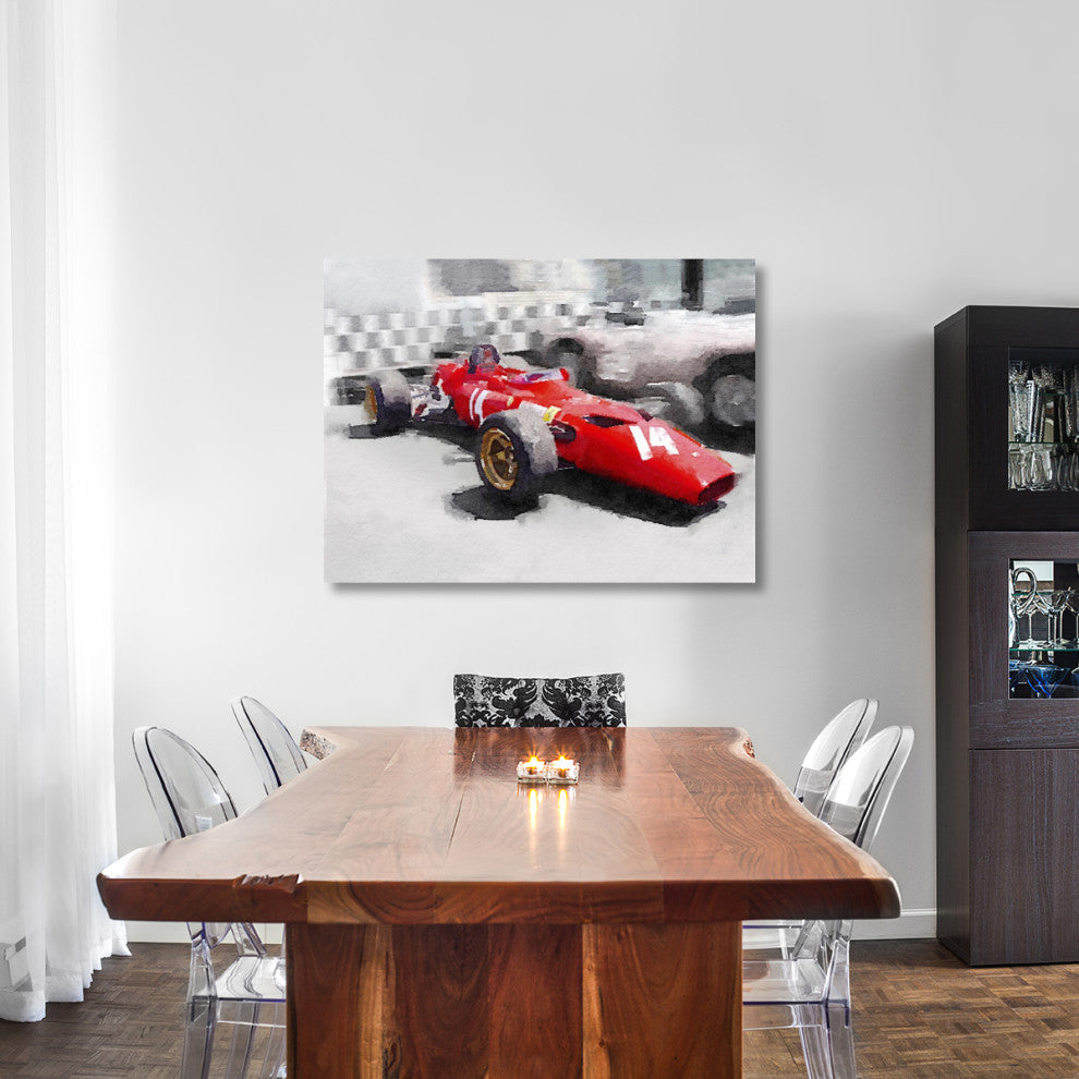 "Ferrari 312 Laguna Seca Watercolor" Fine Art Print