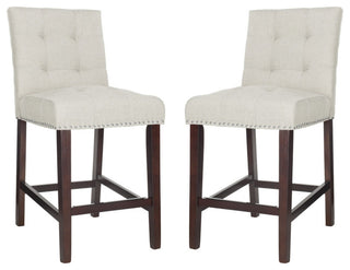 Safavieh Nikita Counter Stool, Light Grey/Espresso