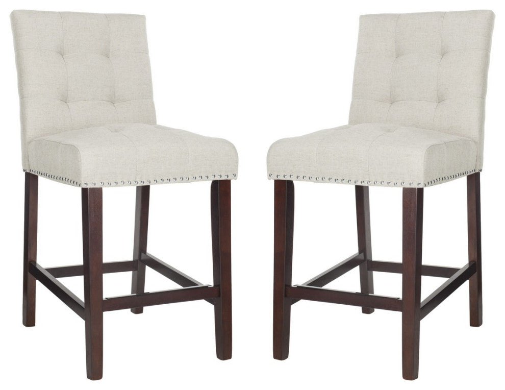 Safavieh Nikita Counter Stool, Light Grey/Espresso
