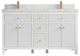 Sonoma 60 Double Sink Reeded Bathroom Vanity in White 2" Calacatta Laza