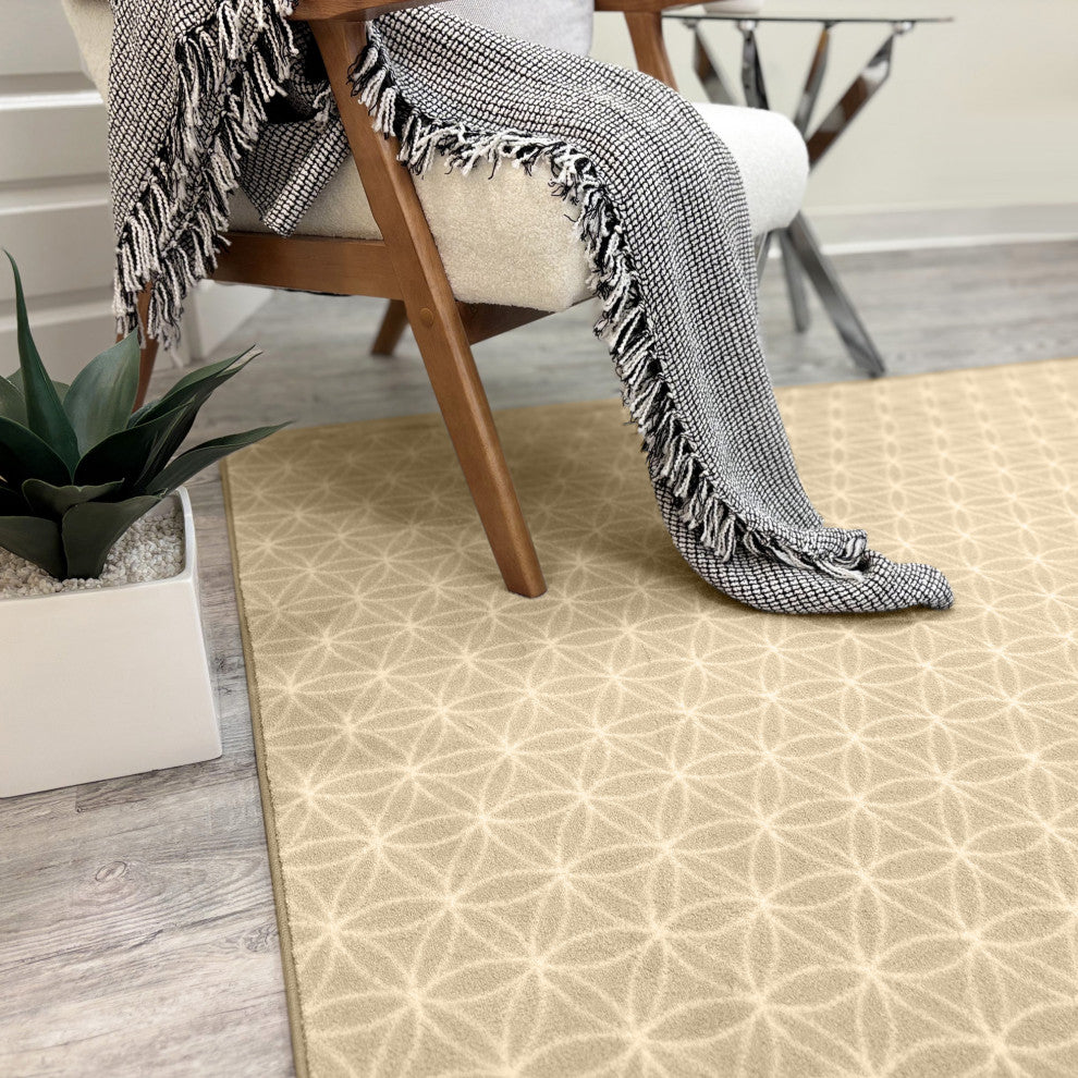 EYELET Soft Tactesse Nylon Area Rug with Anti-Stain Protection, Buttercup, 3'x12'